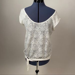 Anthropologie Tie White Shirt sz M